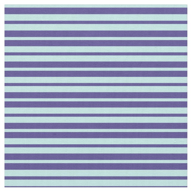 Dark Slate Blue & Turquoise Coloured Stripes Fabric (Close Up)