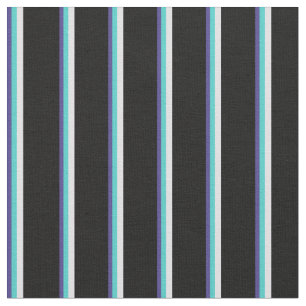 Dark Slate Blue, Turquoise, Lavender, and Black Fabric