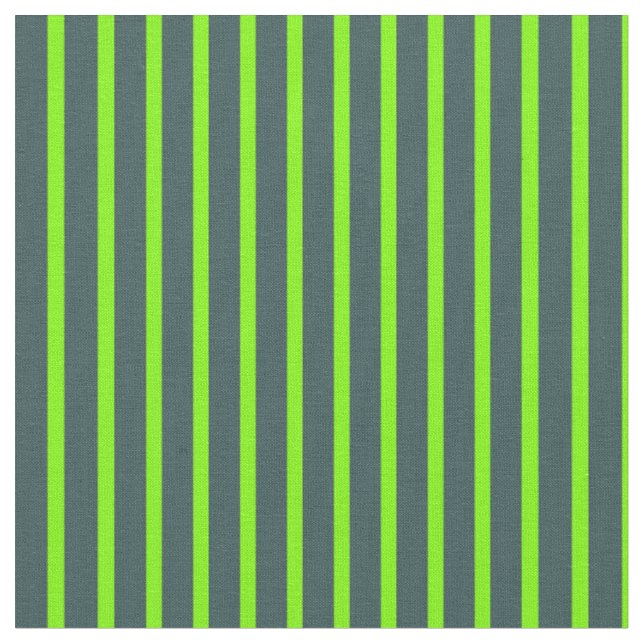 Dark Slate Grey and Green Coloured Stripes Pattern Fabric (Close Up)