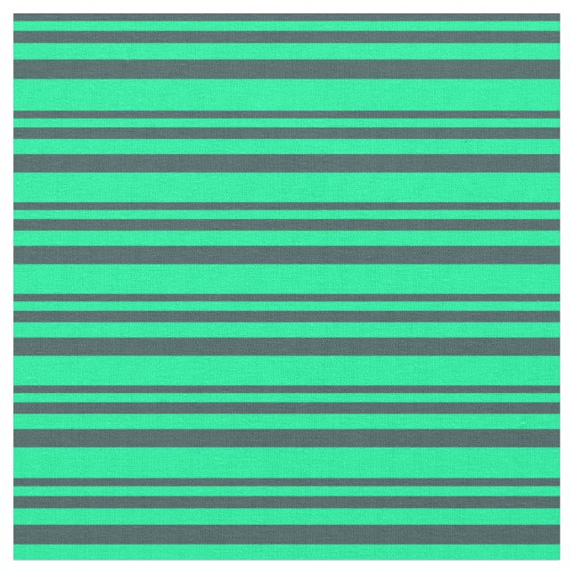 Dark Slate Grey and Green Lines Pattern Fabric (Close Up)
