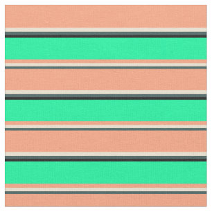 Dark Slate Grey, Beige, Light Salmon, Green, Black Fabric