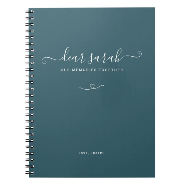 Dark Slate Grey Couple Memory Keepsake Notebook (Front)