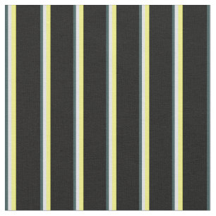 Dark Slate Grey, Lavender, Yellow & Black Stripes Fabric