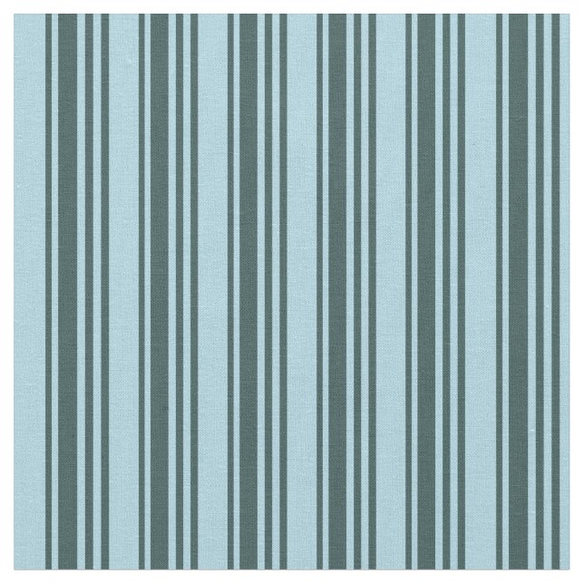 Dark Slate Grey & Light Blue Coloured Stripes Fabric (Close Up)