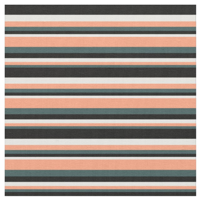 Dark Slate Grey, Light Salmon, White, and Black Fabric (Close Up)
