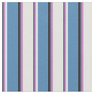 Dark Slate Grey, Orchid, Light Cyan, Blue & Black Fabric