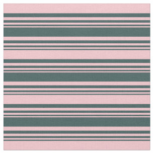 Dark Slate Grey & Pink Lines Pattern Fabric