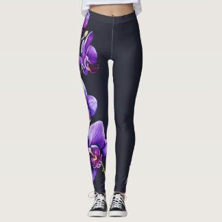 Dark Slate Grey, Purple Orchid Leggings