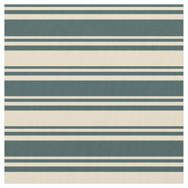 Dark Slate Grey & Tan Lines/Stripes Pattern Fabric (Close Up)