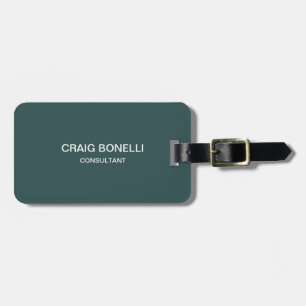 Dark Slate Grey Unique Minimalist Plain Remarkable Luggage Tag