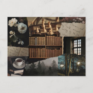 Dark / soft academia scrapbook collage postcard