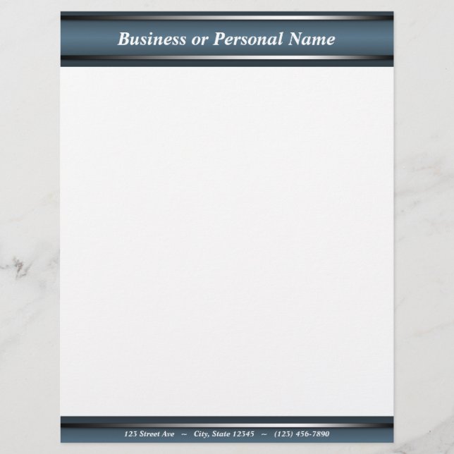 Dark Sophisticated Blue letterhead (Front)