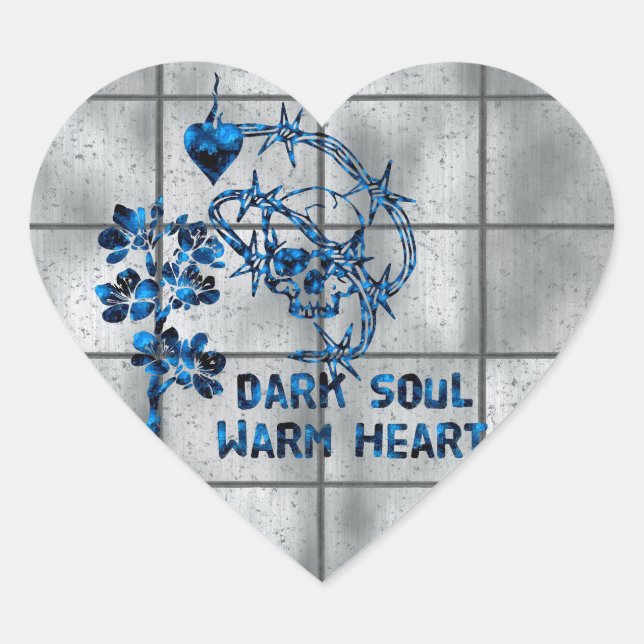 Dark Soul Skull Heart Sticker (Front)