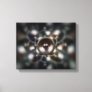 Dark spinning music speaker canvas print