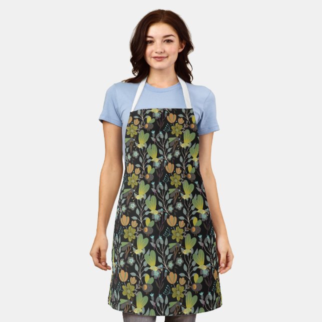Dark Spring Pattern Apron (Worn)