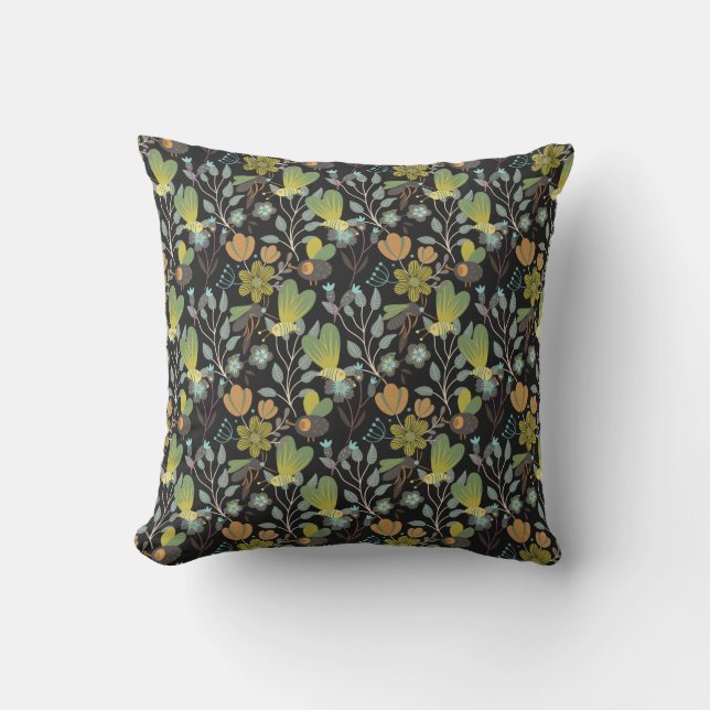 Dark Spring Pattern Cushion (Front)