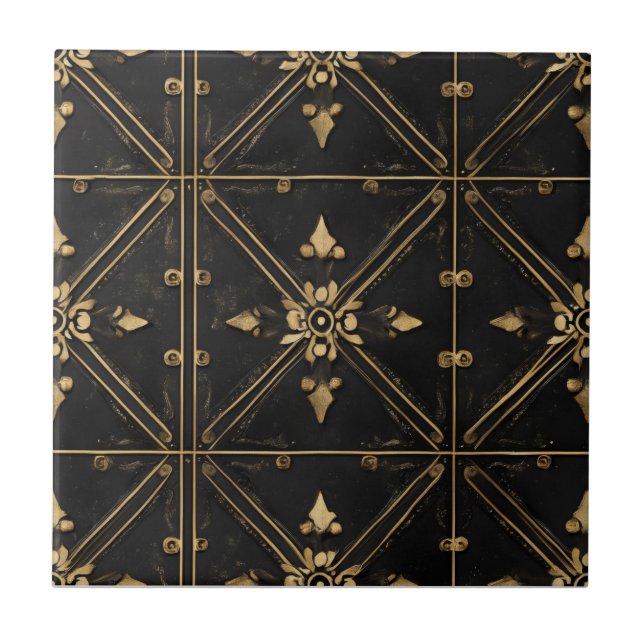 Dark Square Pattern Tile (Front)