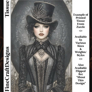 Dark Steampunk Lady Ringmaster DN7L Decoupage Tissue Paper