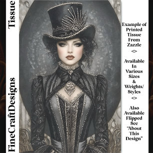 Dark Steampunk Lady Ringmaster DN7R Decoupage Tissue Paper