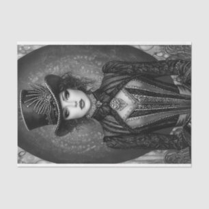 Dark Steampunk Lady Ringmaster DN7RF Decoupage Tissue Paper
