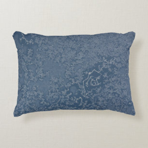 Dark Steel Blue Icy Crystals Decorative Cushion