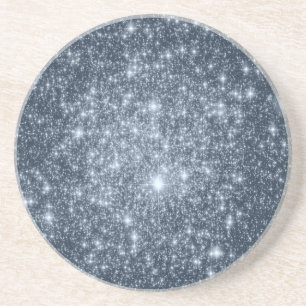 Dark Steel Blue Stars Coaster