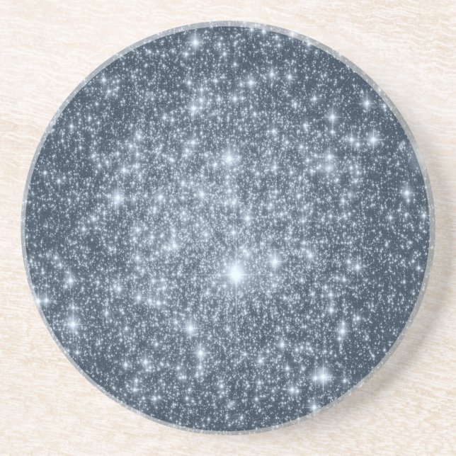 Dark Steel Blue Stars Coaster (Front)