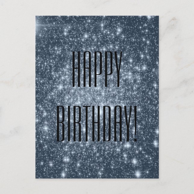 Dark Steel Blue Stars Postcard (Front)