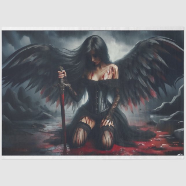 Dark Storm Angel Tissue Paper (Front)