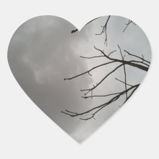 Dark Storm Clouds Heart Sticker