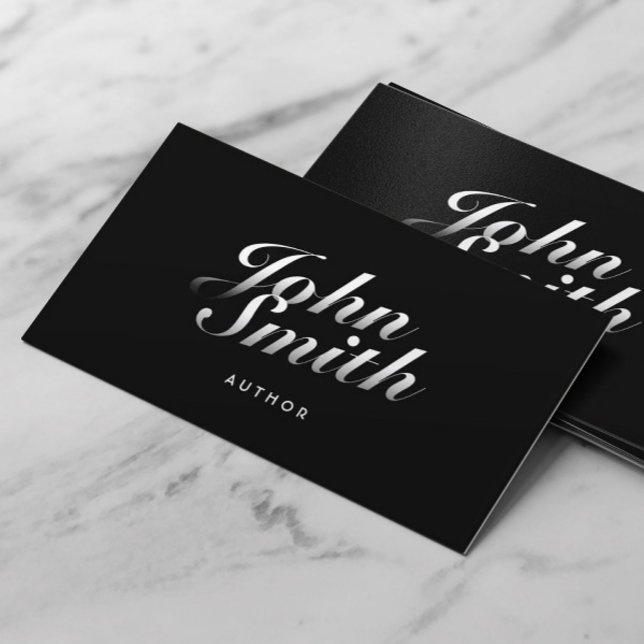 Dark Stylish Calligraphic Author Business Card (Creator Uploaded)
