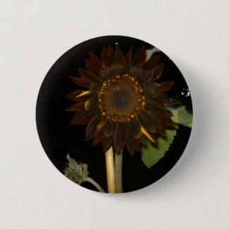 Dark Sunflower at Night 6 Cm Round Badge