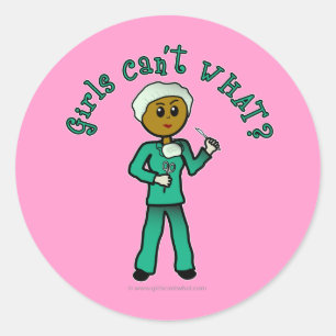 Dark Surgeon Girl Classic Round Sticker