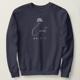 dark surname with date and signature sweatshirt