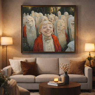 Dark Surreal Gothic Art - Smiling Statues Poster