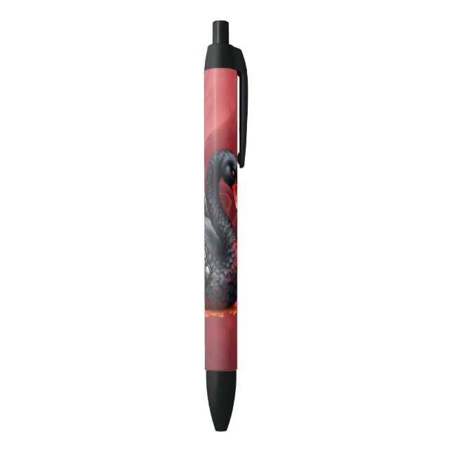 Dark Swan of Bones – Gothic Elegance  Black Ink Pen (Bottom (Vertical))