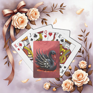 Dark Swan of Bones – Gothic Elegance  Playing Cards