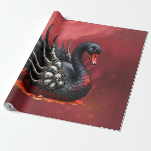 Dark Swan of Bones – Gothic Elegance  Wrapping Paper