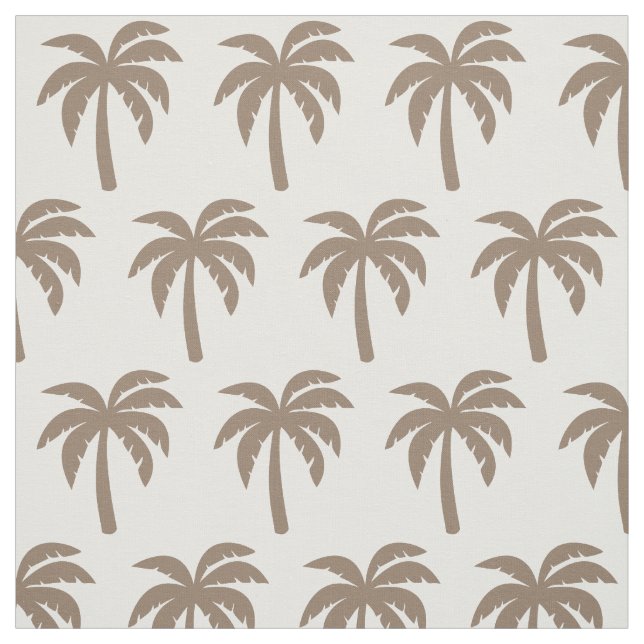 Dark Tan Beige Palm Tree Fabric (Swatch)