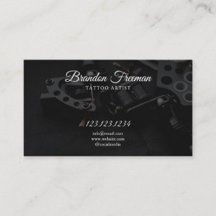 Dark Tattoo Machine Ink Tattooist Studio Business Card