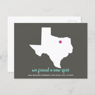 Dark Taupe/Pink We Found a New Spot - Texas Moving Postcard