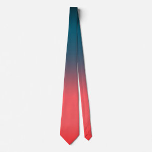 Dark Teal and bright coral pink gradient Tie