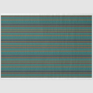 DARK TEAL BLUE GREEN & GOLD TRIBAL PATTERNS TISSUE PAPER