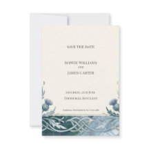 Dark Teal Celtic Save the Date Card
