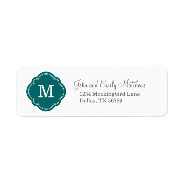 Dark Teal Custom Personalised Monogram (Front)