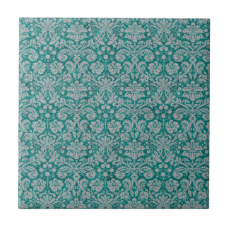Dark Teal Damask Tile