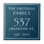 Dark Teal Date Established Address House Plaque Tile<br><div class="desc">Introducing our sophisticated and sleek dark teal and white house address plaque, featuring a minimalist design that exudes elegance. This plaque not only displays your house number but also includes the date of establishment, adding a personal touch to your home. Elevate the exterior of your residence with this stylish and...</div>