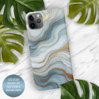 Dark Teal Grey Light Blue Gold Marble Art Pattern