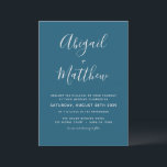 Dark Teal Modern Minimalist Simple Wedding  Invitation<br><div class="desc">Personalise this Dark Teal Simple and Elegant Double Sided Invitation with your message and details. This chic invitation includes modern and elegant stylish simple handwritten script typography for the special Wedding to Be celebration.</div>