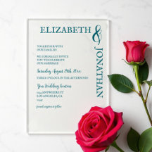Dark Teal Modern Typography Wedding